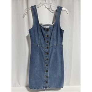 Urban Outfitters Dress Size 2 Denim Button Up Mini Sleeveless y2k 100% Cotton